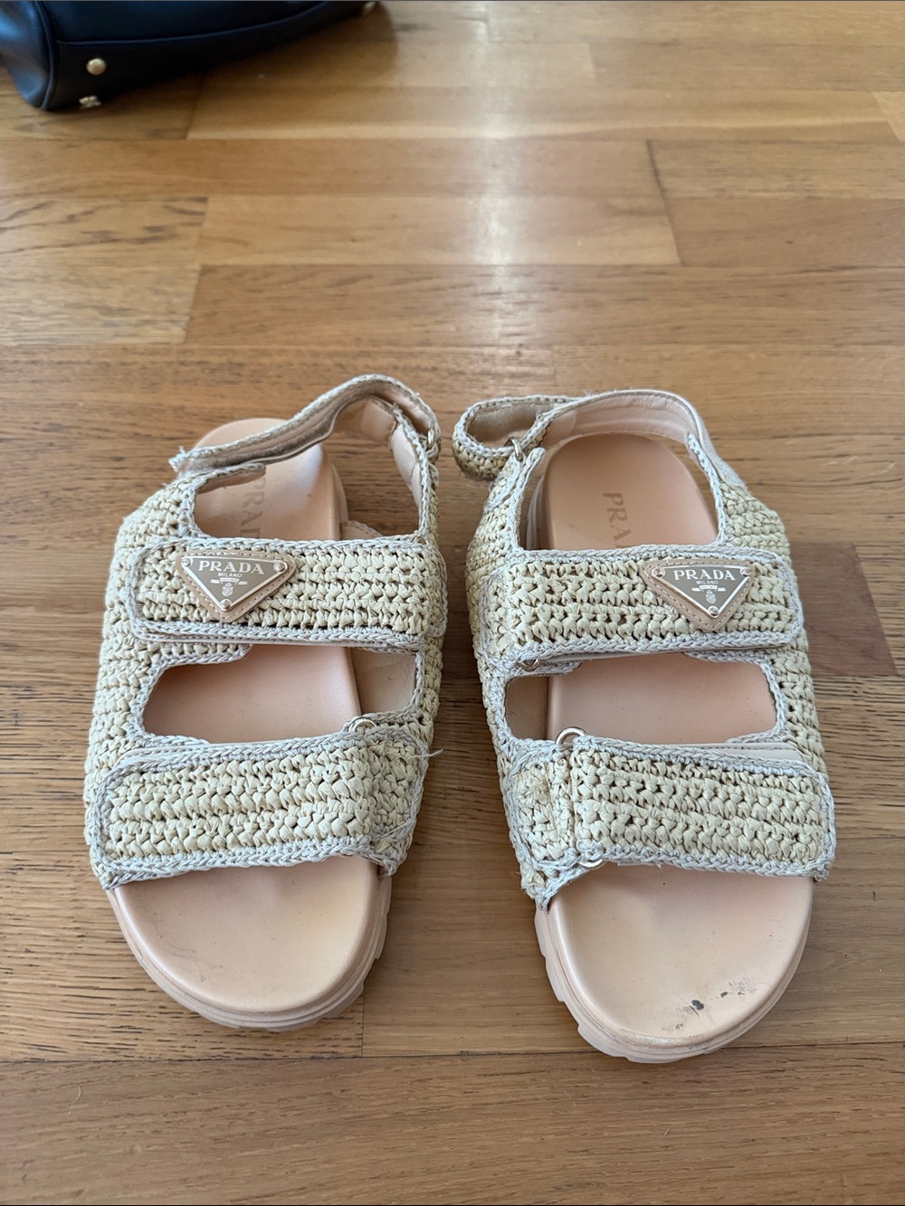 Natural Beige Crochet Strap Sandals